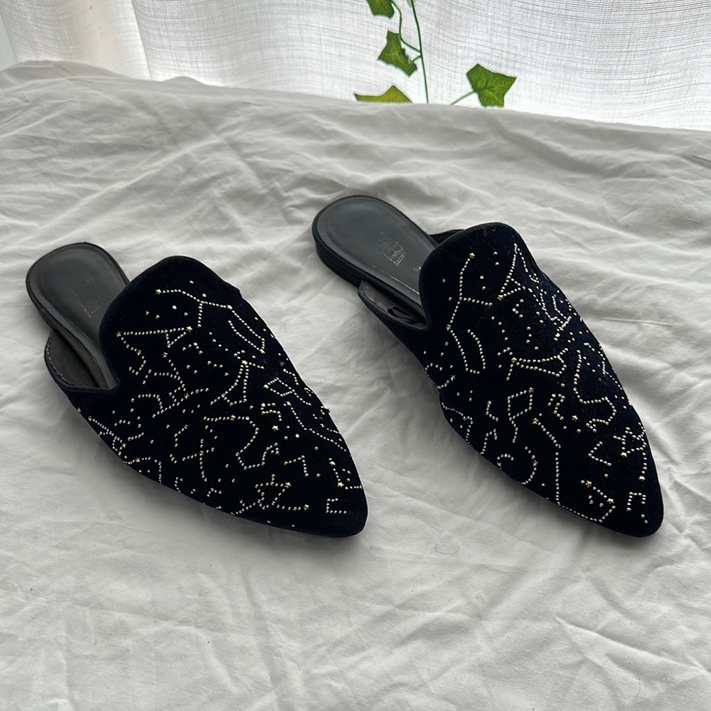 Elegant Black Embellished Women's Mules